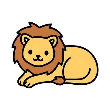 80. Cute Cartoon Lion Vector Illustration Stock Illustration