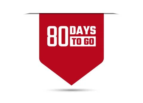 80 days to go red banner design vector illustration Stock Illustration