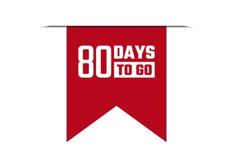 80 days to go red banner design vector illustration Stock Illustration