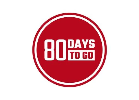 80 days to go red banner design vector illustration Stock Illustration