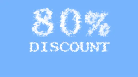80% discount cloud text effect sky isolated background Stock Footage 139640530