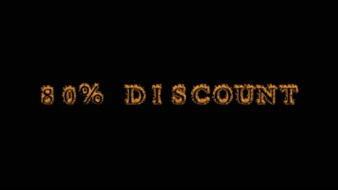 80% discount fire text effect black background Stock-Footage 136314545