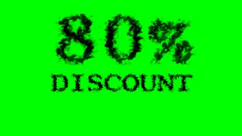 80% discount smoke text effect green isolated background Stock Footage 139628459