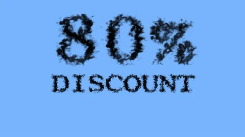 80% discount smoke text effect sky isolated background Stock Footage 139628589