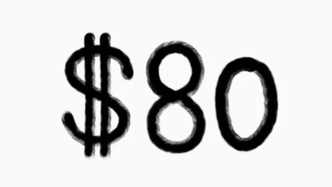 80 Dollar Hand Drawn Animation For Finance Currency Money Business Concept Stock Footage 307296656