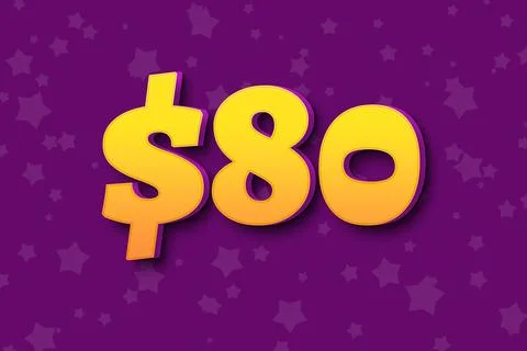 80 eighty Dollar usd price sale offer. black friday book Stock Illustration