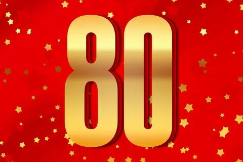 80 eighty Gold number count template poster. letters abstract Stock Illustration