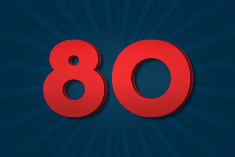 80 eighty Number count template poster design. element decoration Stock-Illustration
