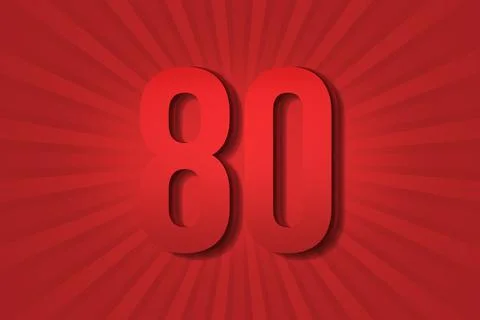 80 eighty Number design element decoration poster. luxury anniversary Stock Illustration