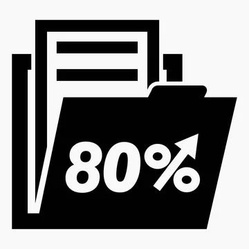 80% increase in stock prices. Increase in the value of securities. Stock Illustration