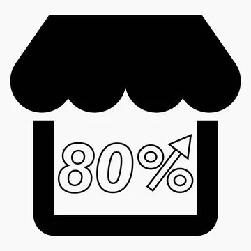 80% increase in store sales. Stock Illustration