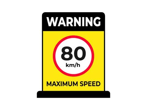 80 km per hour maximum speed limit traffic sign illustration Stock Illustration