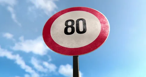 80 Max Speed Limit Sign Stock Footage 251111891