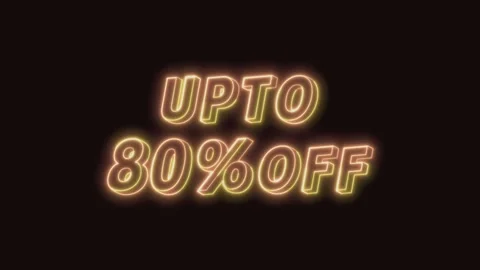 Up To 80% Off Neon Text Seamless Loop with Black Background 4K Video stock 311433312
