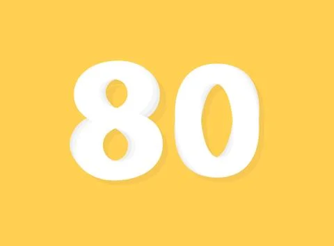80 Number vector, modern layers design font. Eps10 illustration 스톡 일러스트
