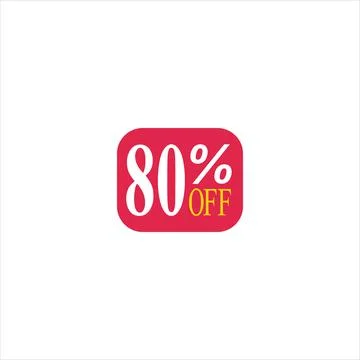 80 offer tag discount vector icon stamp on a white background Illustrazione stock