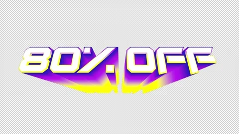 80 Percent OFF 3D Text Animation Transparent Alpha Video stock 272843026