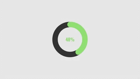 80 Percent Circular Pie Chart Progress Animation with Transparent Background Stock Footage 339584866