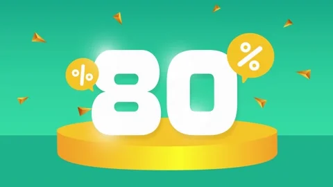 80 percent Off. Discount creative composition. 3d sale symbol with decorative Video stock 219024786
