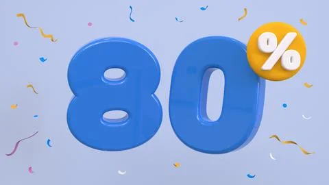 80 percent Off. Discount creative composition. 80% symbol with decorative o.. Stock Illustration