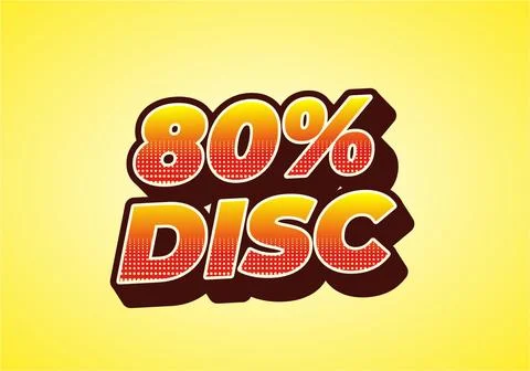 80 percent discount. Text effect in good colors and 3D style Stock Illustration