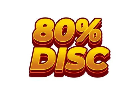 80 percent discount. Text effect in good colors and 3D style 스톡 일러스트