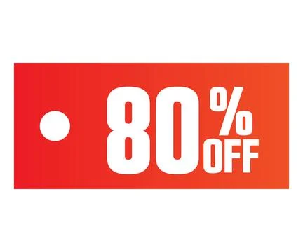 80 Percent OFF E-commerce Discount Offer Design Vector Illustration Stock Illustration