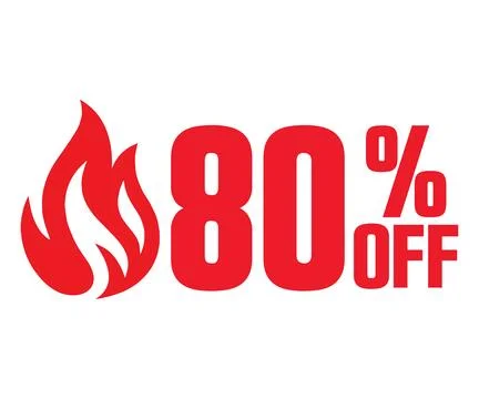 80 Percent OFF E-commerce Discount Offer Design Vector Illustration Stock Illustration