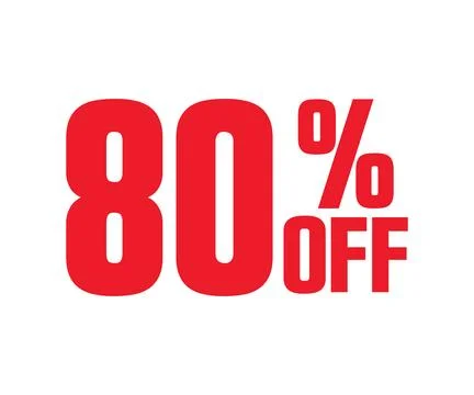 80 Percent OFF E-commerce Discount Offer Design Vector Illustration Stock Illustration