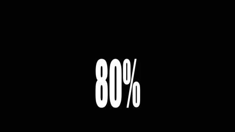 80 percent icon jumping isolated in white and green background. motion graphi Stock Footage 201391470