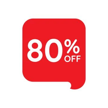 80 percent off tag vector icon on white background Stock Illustration