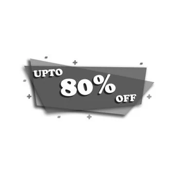 UP TO 80% OFF - PROMOTION LABEL - ADVERTISEMENT Stock Illustration