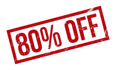 80% Off Rubber Stamp. Red 80% Off Rubber Grunge Stamp Seal Vector Illustrat.. Stock Illustration