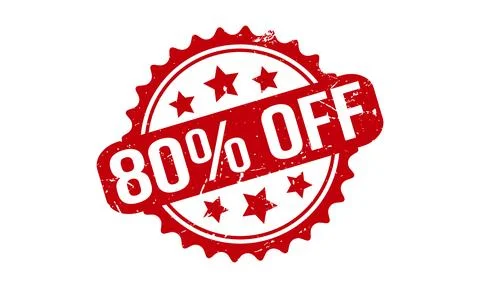 80% Off Rubber Stamp. Red 80% Off Rubber Grunge Stamp Seal Vector Illustrat.. Stock Illustration