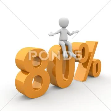 80 % sale Stock Illustration