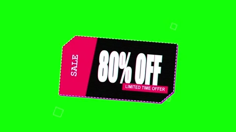 80% off sale motion graphics background with vibrant animated text Stock Footage 345624737