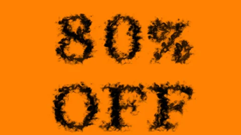 80% Off smoke text effect orange isolated background Stock Footage 139611983
