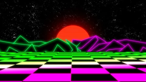 80 style retro looping wave background animations Stock Footage 343028524