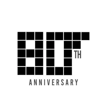 80 th Anniversary Pixel Model Vector Template Design Illustration Stock Illustration