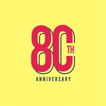 80 Th Anniversary Vector Template Design Illustration 스톡 일러스트