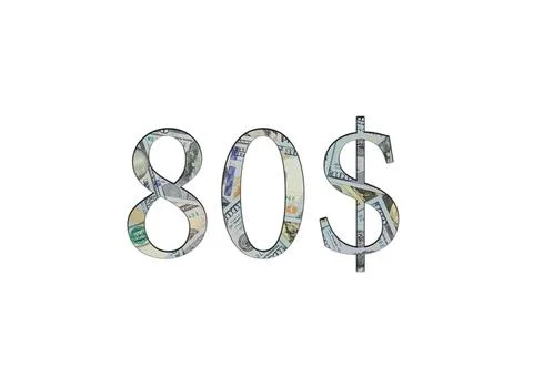 $ 80. Us dollar banknotes. The texture of the money. Isolated on white backgr Stock Photos