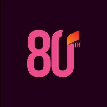 80 Year Anniversary Celebration Vector Template Design Illustration Stock Illustration