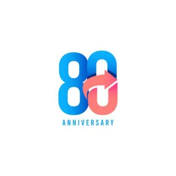 80 Year Anniversary Logo Vector Template Design Illustration Stock Illustration