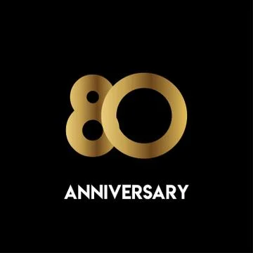 80 Year Anniversary Simple Vector Template Design Illustration Stock Illustration