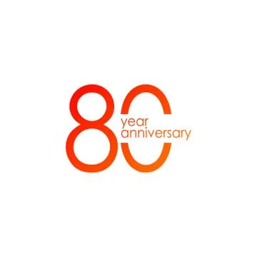 80 Year Anniversary Vector Template Design Illustration Stock Illustration