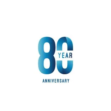 80 Year Anniversary Vector Template Design Illustration Stock Illustration