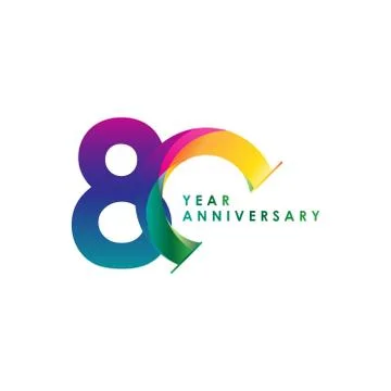 80 Year Anniversary Vector Template Design Illustration Stock Illustration