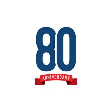 80 Year Anniversary Vector Template Design Illustration Stock Illustration