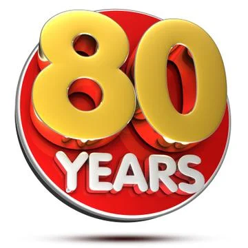 80 Years 3D. Stock Illustration