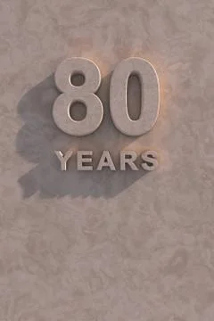 80 years 3d text Stock Illustration
